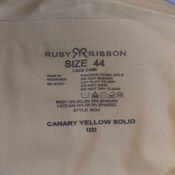 Ruby Ribbon Lace Cami in Canary Yellow Size 44 Shapewear - Picture 5 of 7